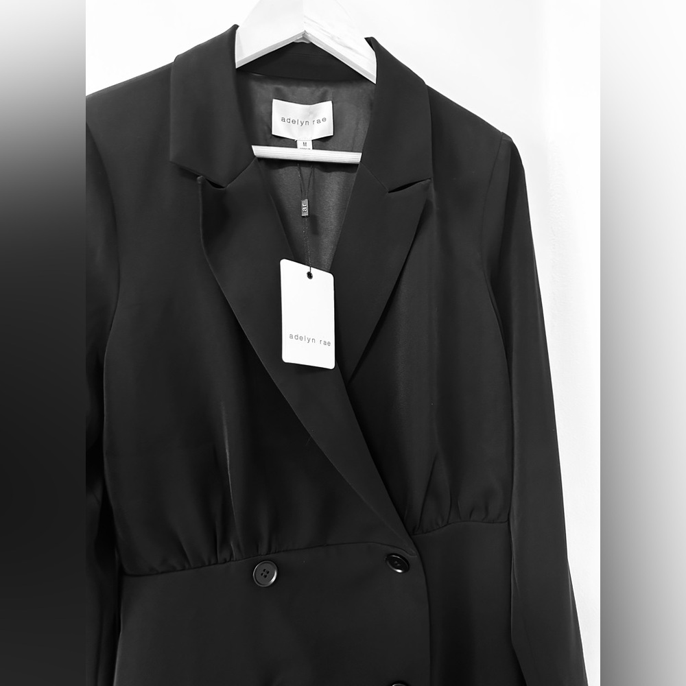 NWT Adelyn Rae Black Adele Soft Blazer Romper - M, XL - Picture 3 of 10